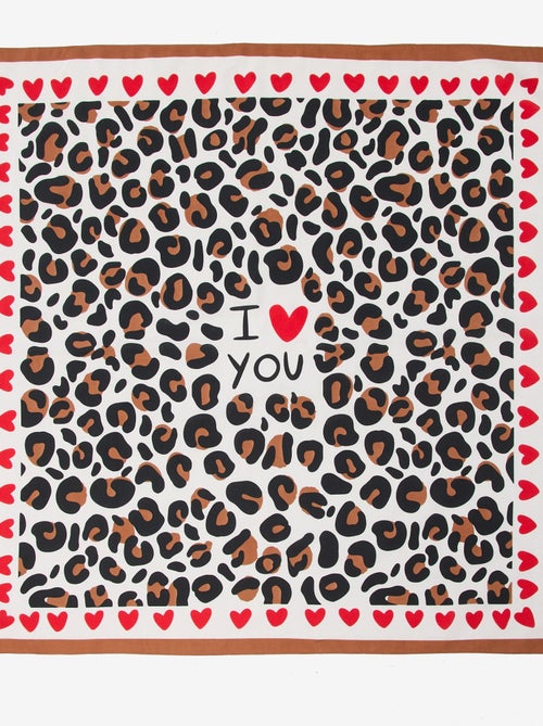 Fantasieprint sjaal (100x100 cm) 'Agathe Sorlet x Kiabi' - Valentijnsdag - Kiabi