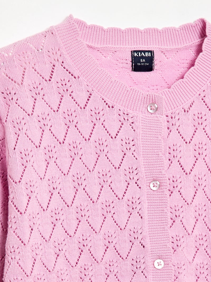 Fantasievest van ajourgebreide stof Rose - Kiabi