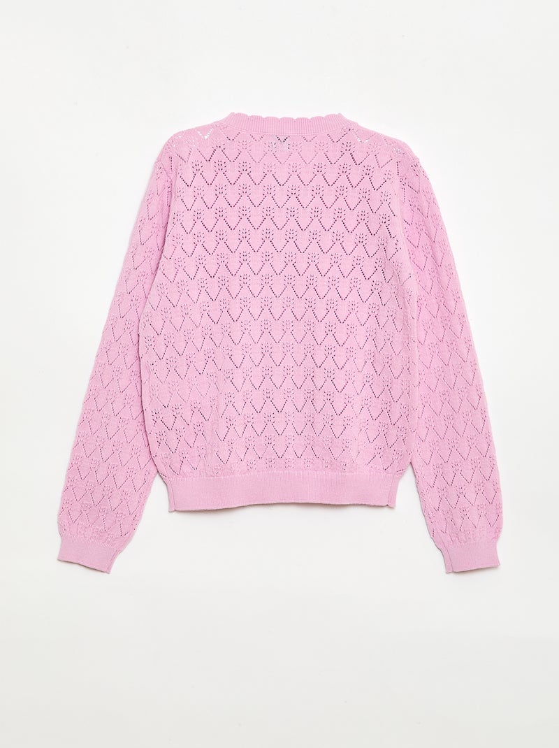 Fantasievest van ajourgebreide stof Rose - Kiabi