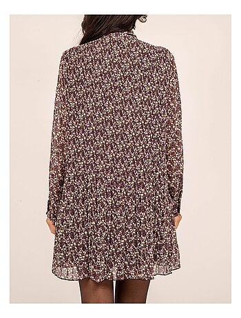 Fantastische geplooide jurk met bloemenprint