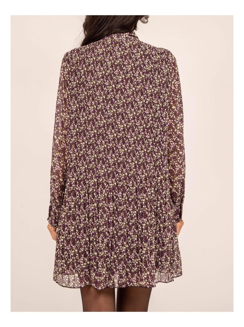 Fantastische geplooide jurk met bloemenprint Paars - Kiabi