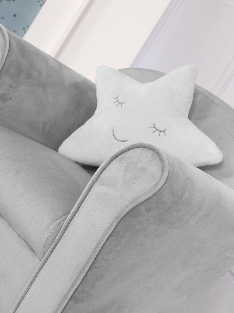 Fauteuil club enfant en velours doux - ROBA 'lil sofa' Gris - Kiabi