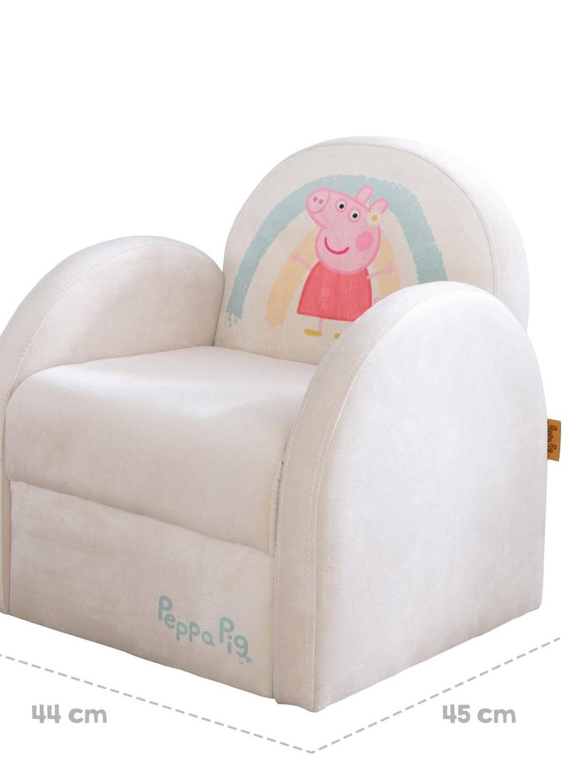 Fauteuil club pour enfant en velours doux 'roba peppa pig' Beige - Kiabi