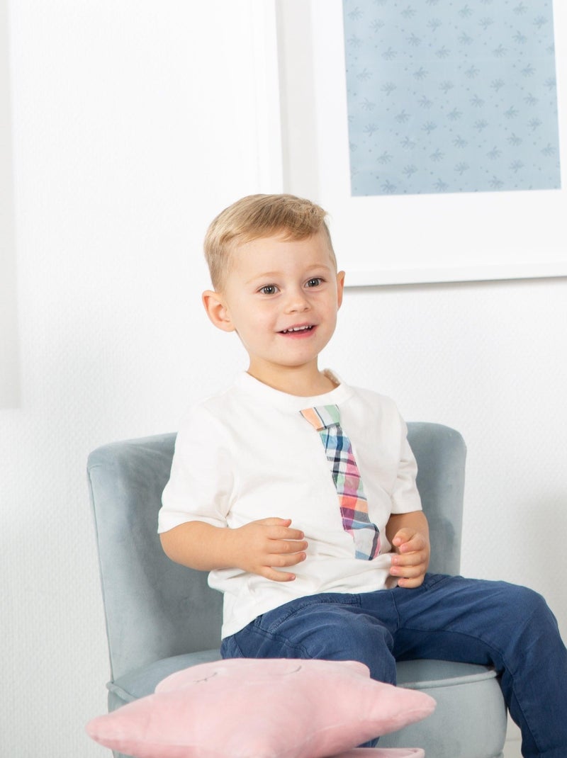 Fauteuil enfant en velours avec pieds en bois massif - ROBA 'lil sofa' Bleu clair - Kiabi