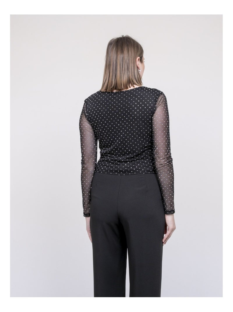 FAVERELLE top met strasssteentjes Zwart - Kiabi