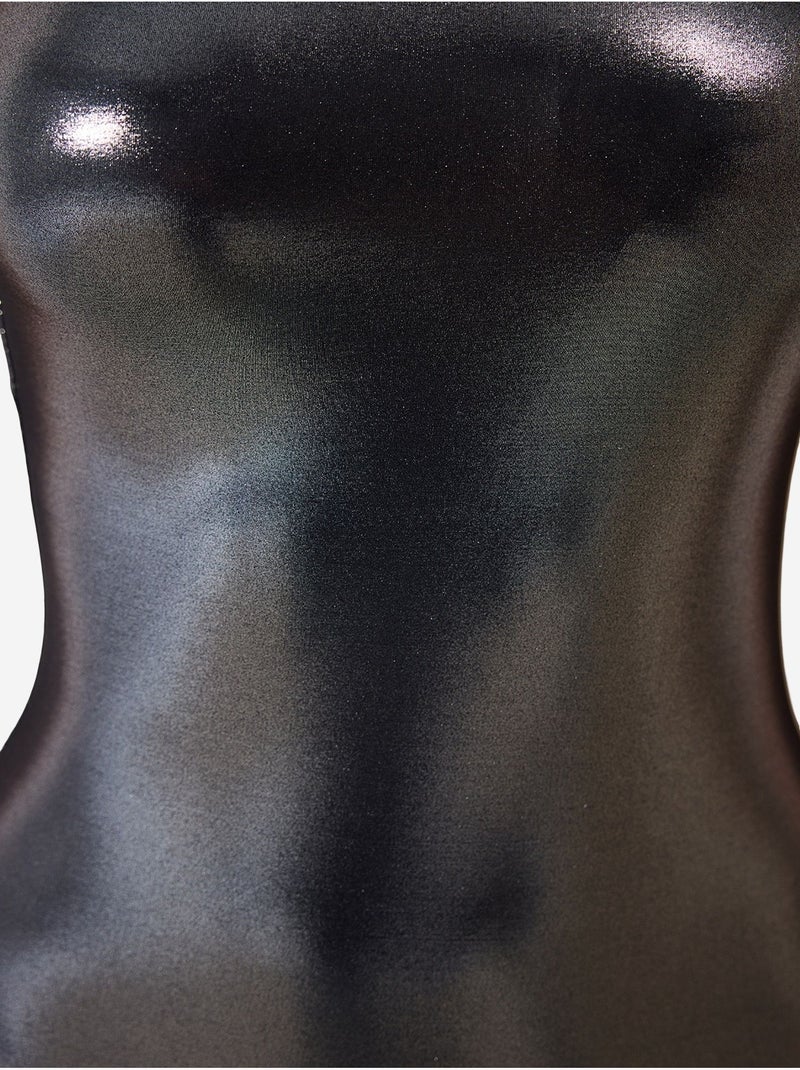 Faylinn maillot de bain asymétrique penti Gris Noir - Kiabi