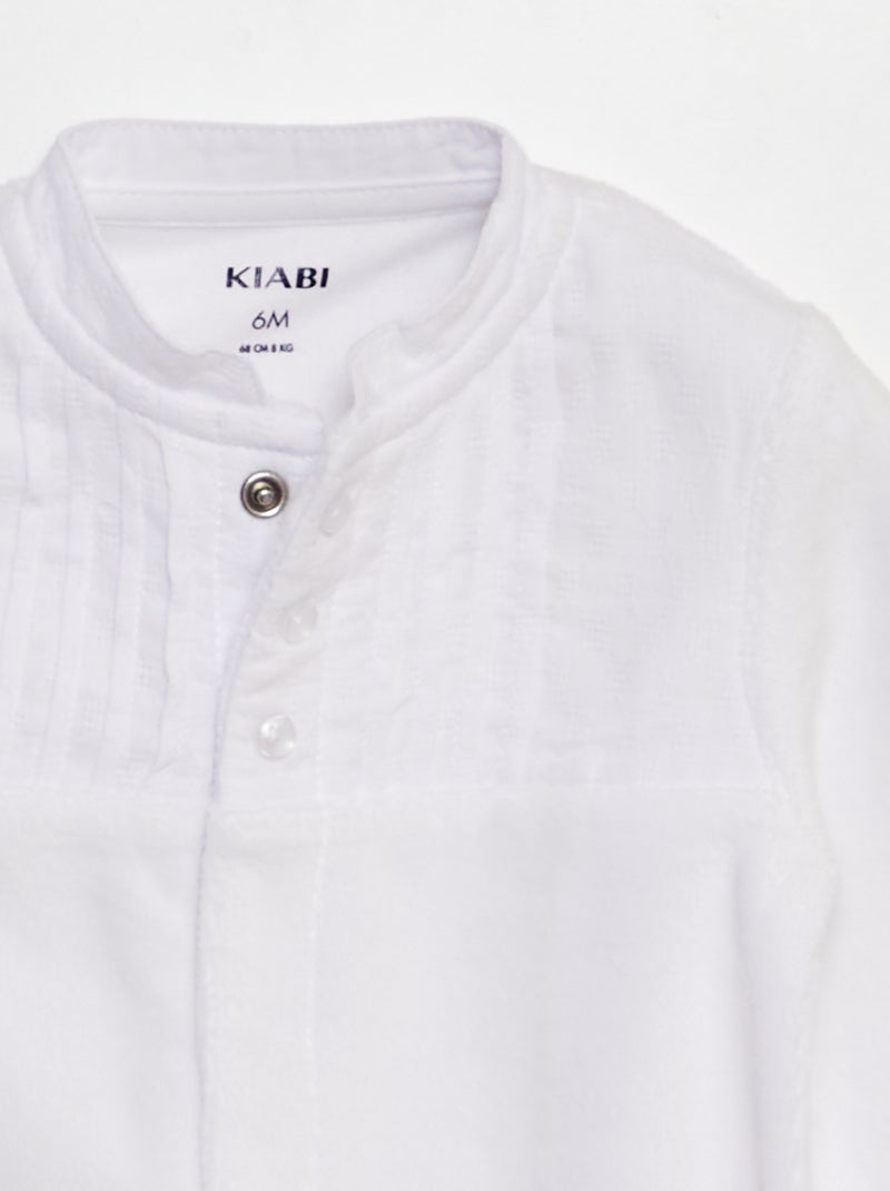 Feestelijk fluwelen slaappakje wit - Kiabi