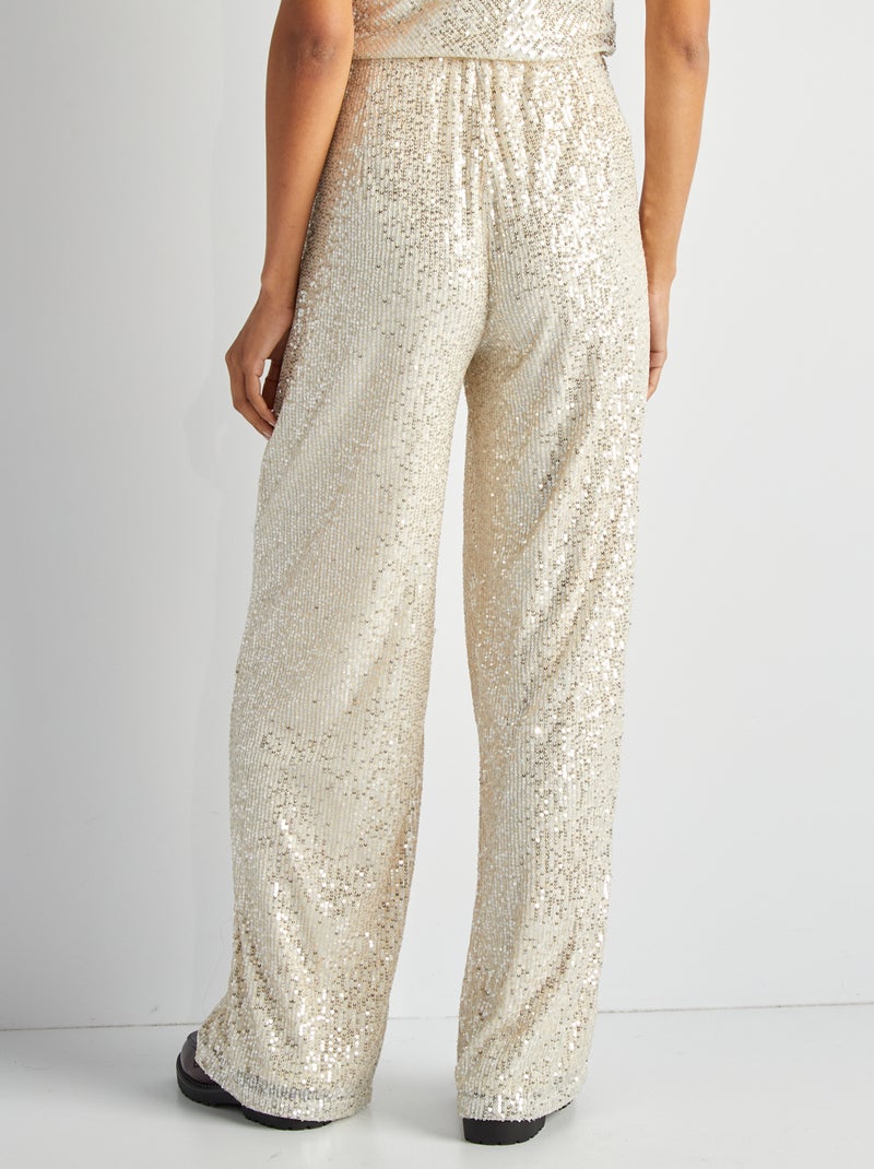 Feestelijke broek met lovertjes BIEGE - Kiabi