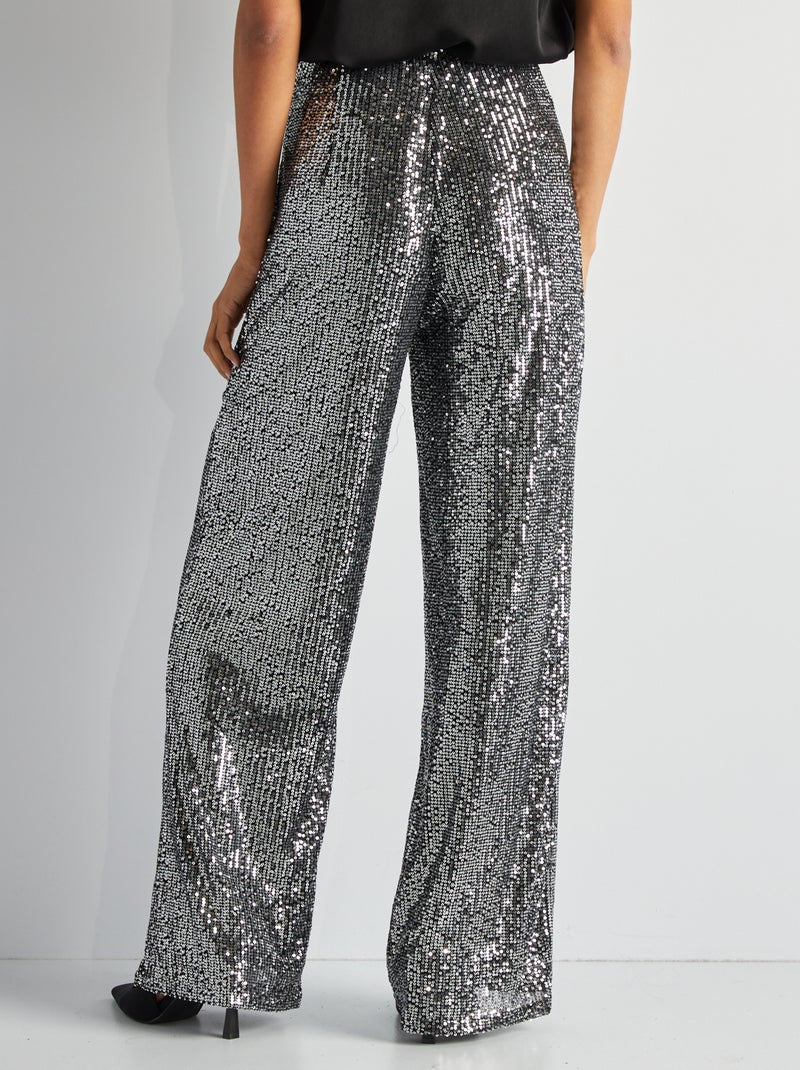 Feestelijke broek met lovertjes GRIJS - Kiabi