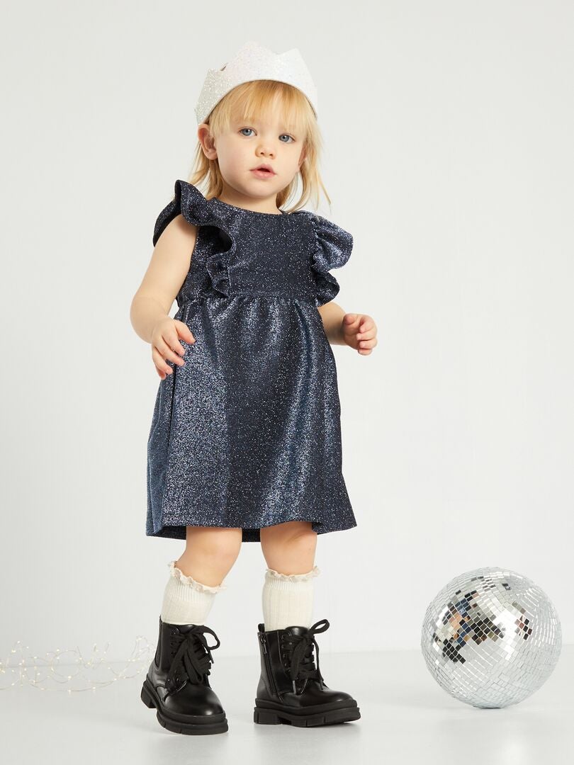 Feestelijke jurk van glanstricot - blauw - Kiabi - 10.00€