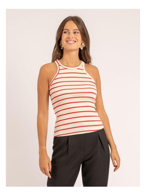 Felixa gestreepte ribgebreide tanktop - Kiabi Felixa gestreepte ribgebreide tanktop - Kiabi