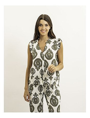 FELOVIA mouwloze top met patroon