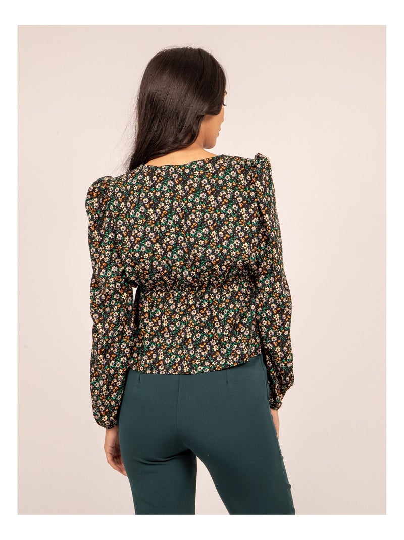 FERine blouse met patroon en zwierige pasvorm Zwart - Kiabi