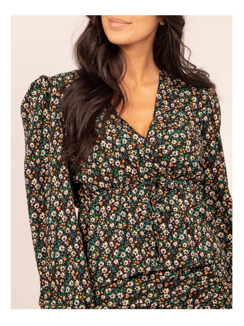 FERine blouse met patroon en zwierige pasvorm Zwart - Kiabi