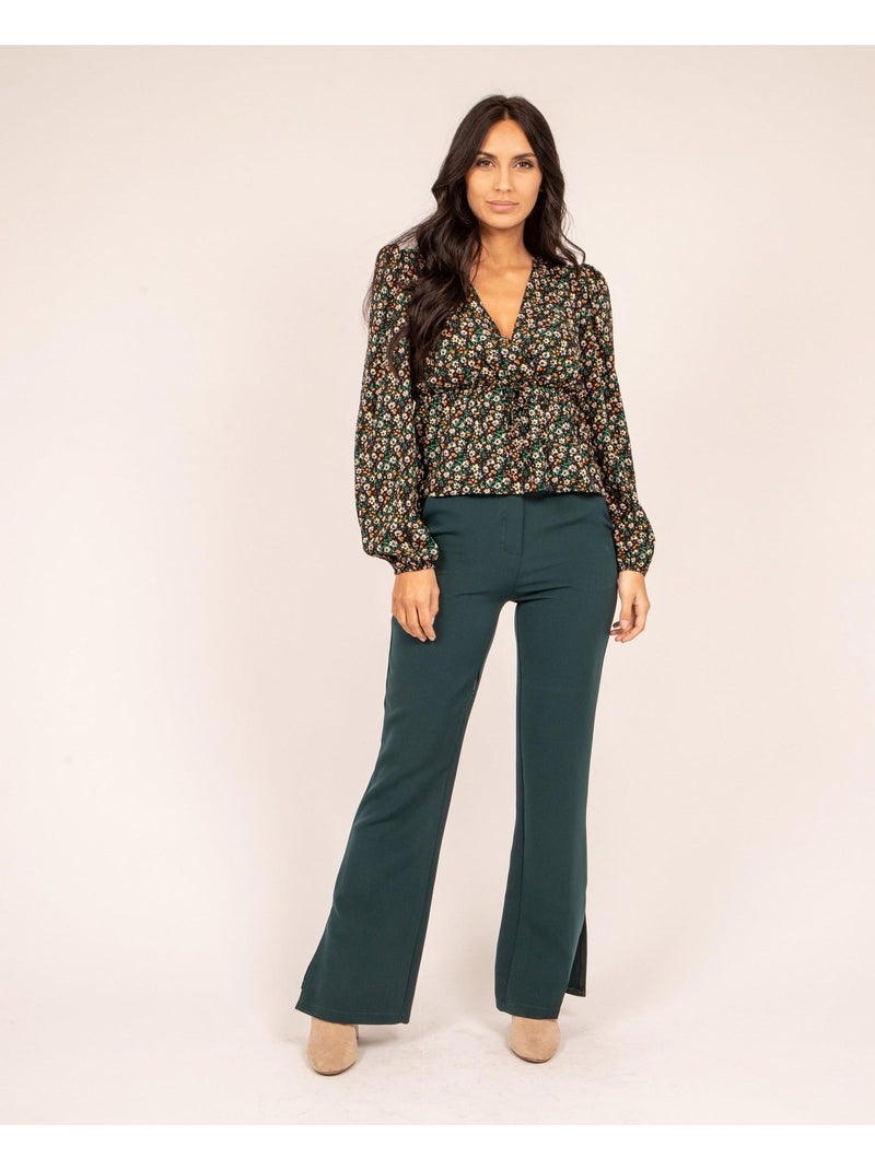FERine blouse met patroon en zwierige pasvorm Zwart - Kiabi