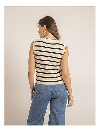 FERKINE gestreept tanktopje