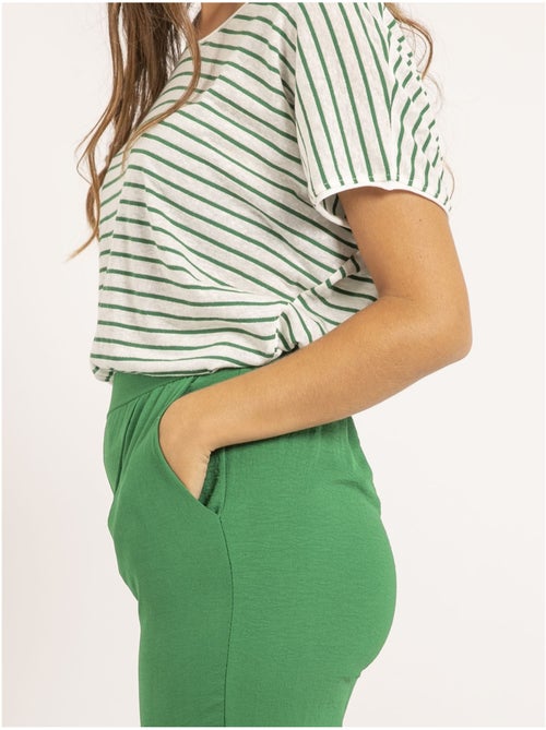 Ferkus gestreept t-shirt met v-hals - Kiabi