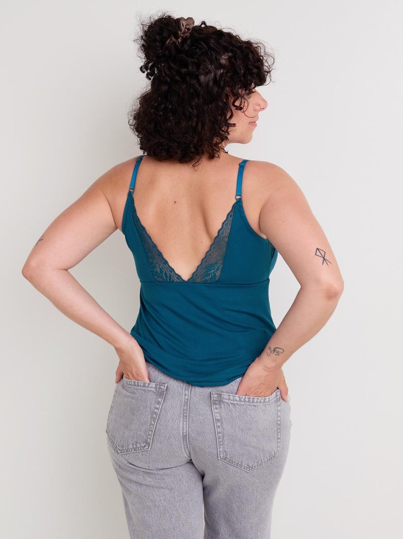 Ficelle postoperatief top geïntegreerde beha eendengroen Blauw - Kiabi