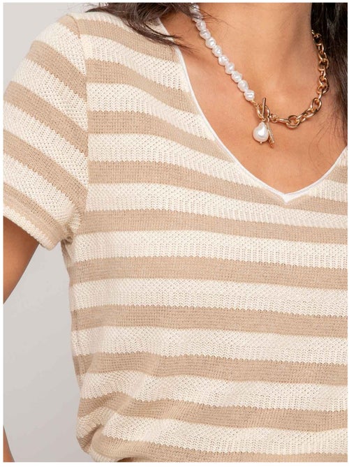 Figo gestreept t-shirt met korte mouwen - Kiabi Figo gestreept t-shirt met korte mouwen - Kiabi