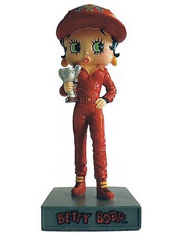 Figure debout en résine 'Betty Boop' pilote de course – Collection N°11