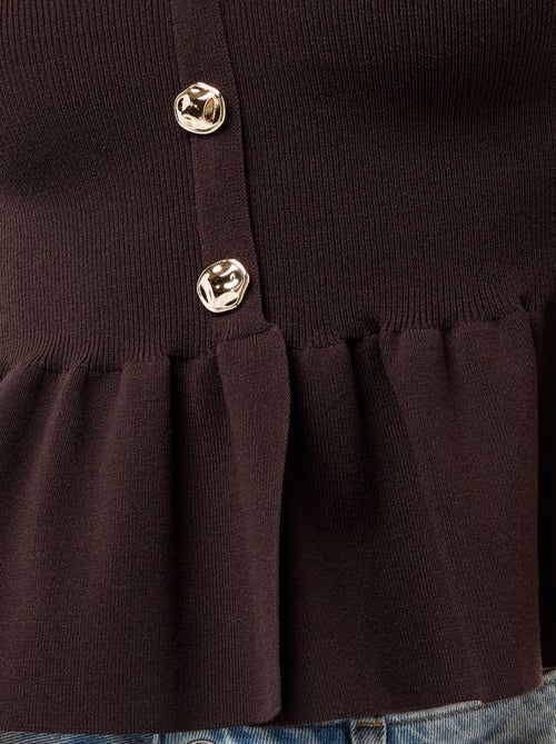 Fijngebreid vest met knoopsluiting - Kiabi