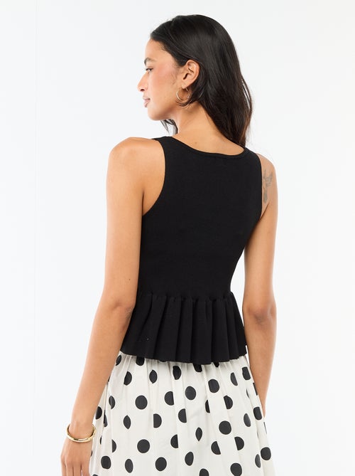 Fijngebreid vest met knoopsluiting - Kiabi