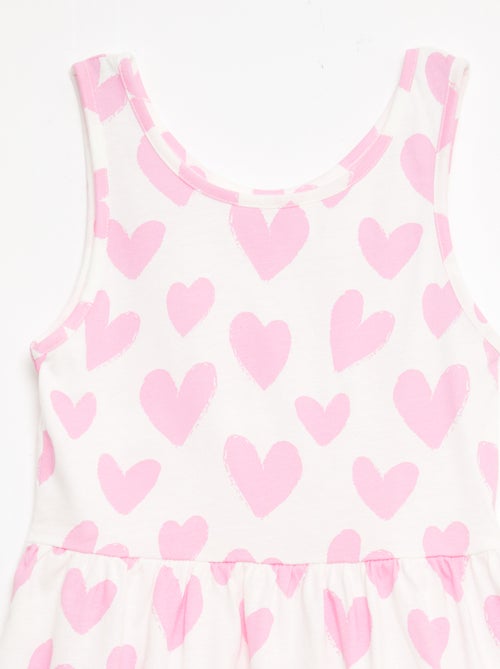 Fijngebreide jurk met dunne bandjes en all-over print van katoen - Kiabi