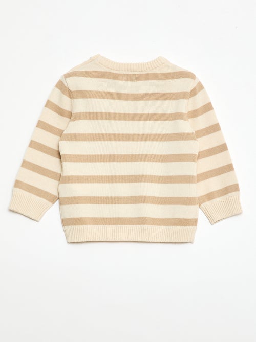 Fijngebreide trui met knoopsluiting bij de hals - Kiabi