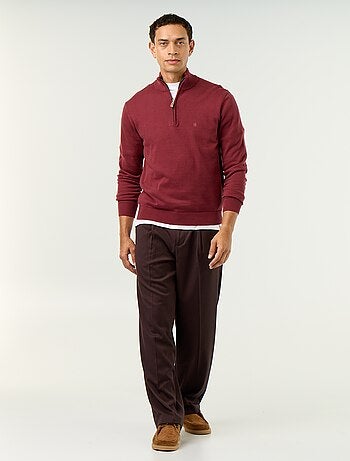 Fijngebreide trui met ritskraag