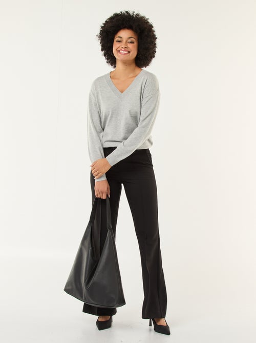 Fijngebreide trui met V-hals - Kiabi