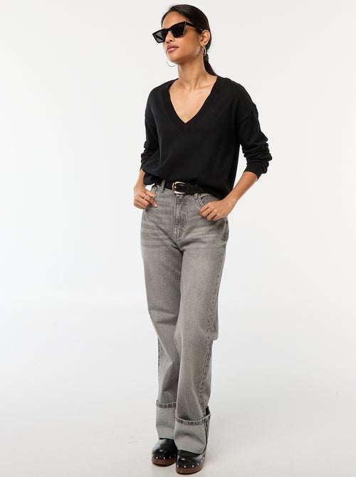 Fijngebreide trui met V-hals - Kiabi