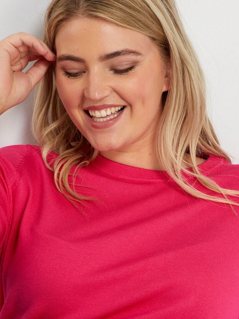 Fijngebreide trui roze - Kiabi