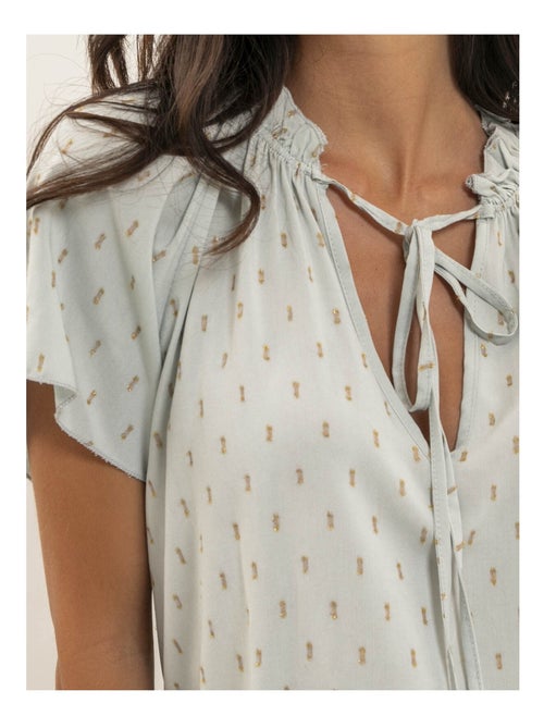 FIKOL blouse met korte mouwen en lurexpatroon - Kiabi