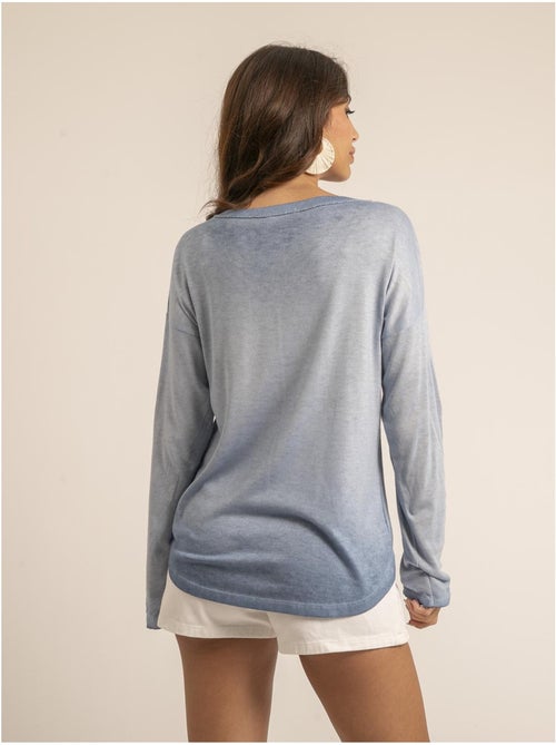 Filinie bi-materiaal v-hals t-shirt - Kiabi Filinie bi-materiaal v-hals t-shirt - Kiabi