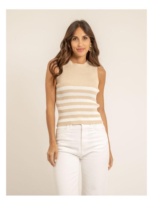 Filipa gestreepte ribgebreide top - Kiabi Filipa gestreepte ribgebreide top - Kiabi