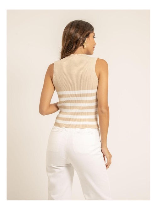 Filipa gestreepte ribgebreide top - Kiabi Filipa gestreepte ribgebreide top - Kiabi