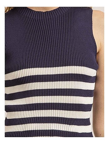 Filipa gestreepte ribgebreide top