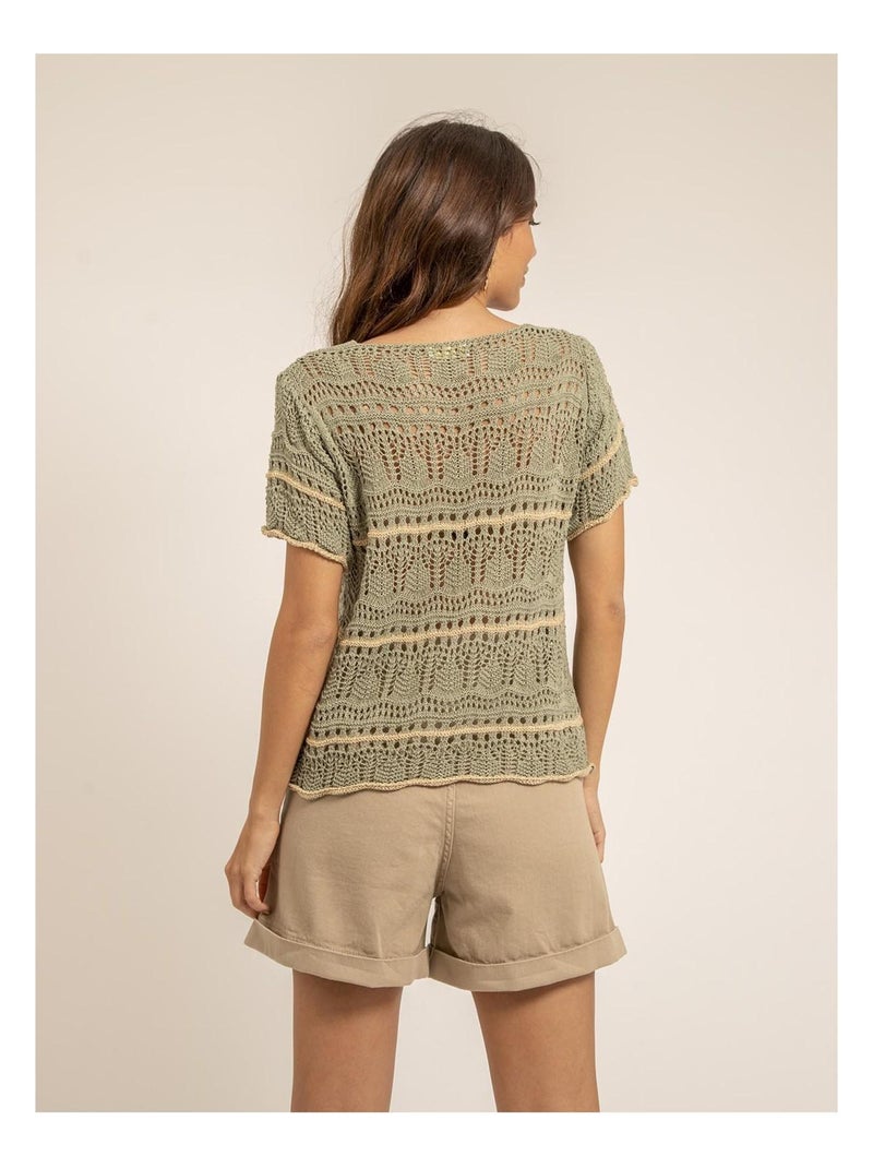 Filoma gebreid t-shirt Kaki - Kiabi