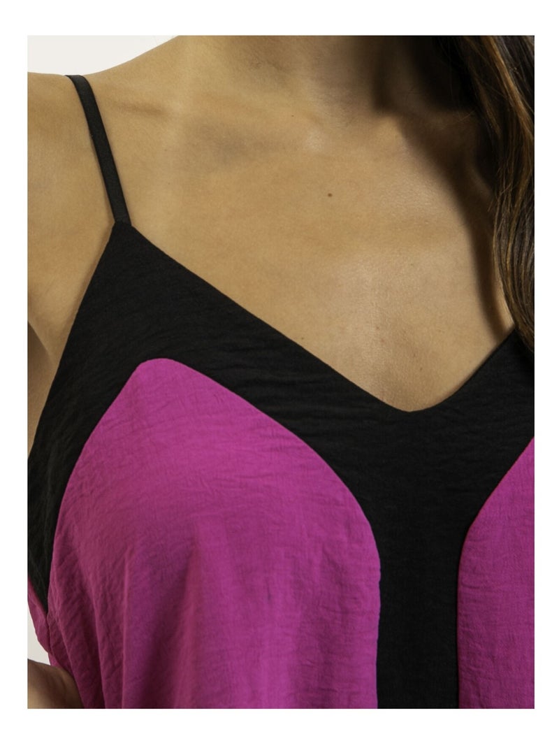 Fiodena tweekleurige camisole Fuchsia roze - Kiabi