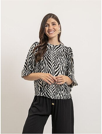 FITINA Top met zebraprint