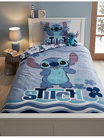 Flanel Dekbedovertrek Disney Stitch 140x200cm + Kussensloop – Zacht Warm – Officiële Disney Licentie