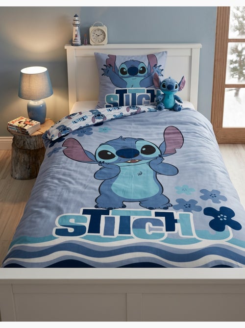 Flanel Dekbedovertrek Disney Stitch 140x200cm + Kussensloop – Zacht Warm – Officiële Disney Licentie - Kiabi