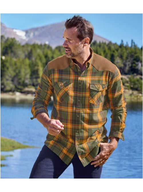 Flanellen en suèdine overhemd Indian Summer - ATLAS FOR MEN - Kiabi Flanellen en suèdine overhemd Indian Summer - ATLAS FOR MEN - Kiabi
