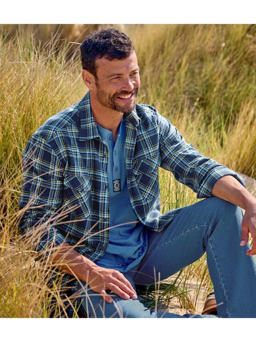 Flanellen overhemd met marineblauwe ruitjes - ATLAS FOR MEN - Kiabi Flanellen overhemd met marineblauwe ruitjes - ATLAS FOR MEN - Kiabi
