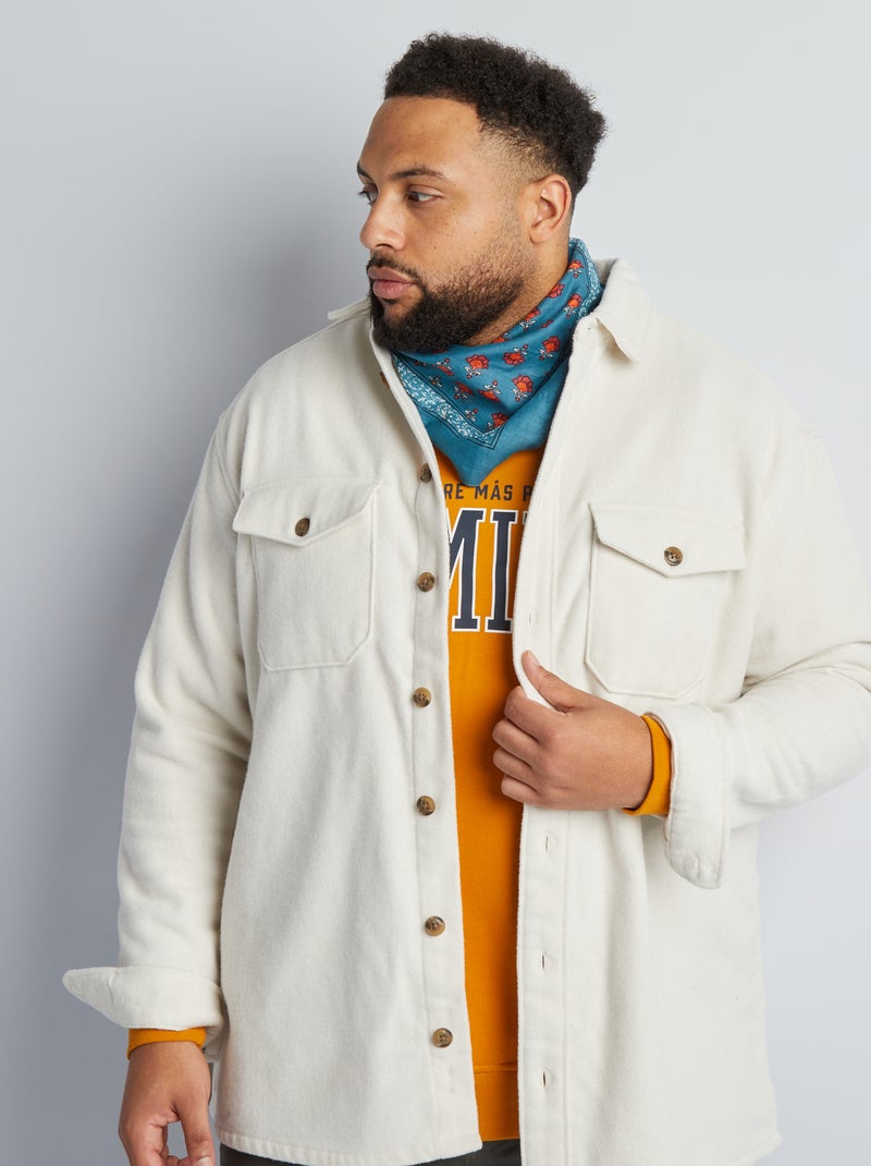 Flanellen overshirt WIT - Kiabi