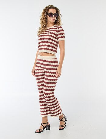 Flare broek van gehaakte stof