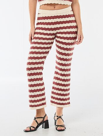 Flare broek van gehaakte stof