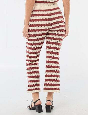 Flare broek van gehaakte stof