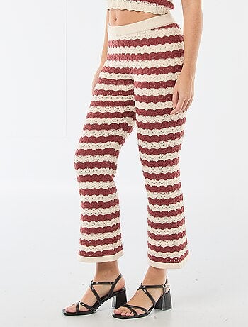 Flare broek van gehaakte stof