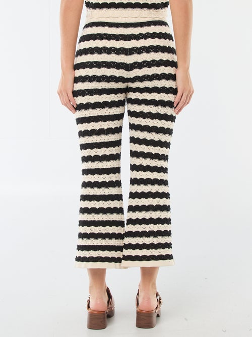 Flare broek van gehaakte stof - Kiabi